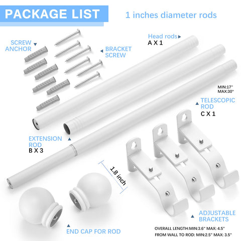 AMZSEVEN durable metal curtain rod highlights strong construction