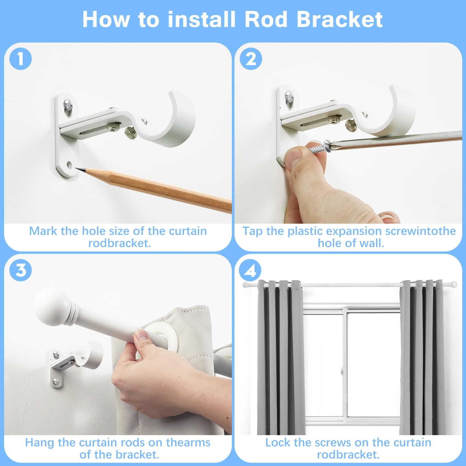 AMZSEVEN curtain rod used in bedrooms, kitchens, living rooms