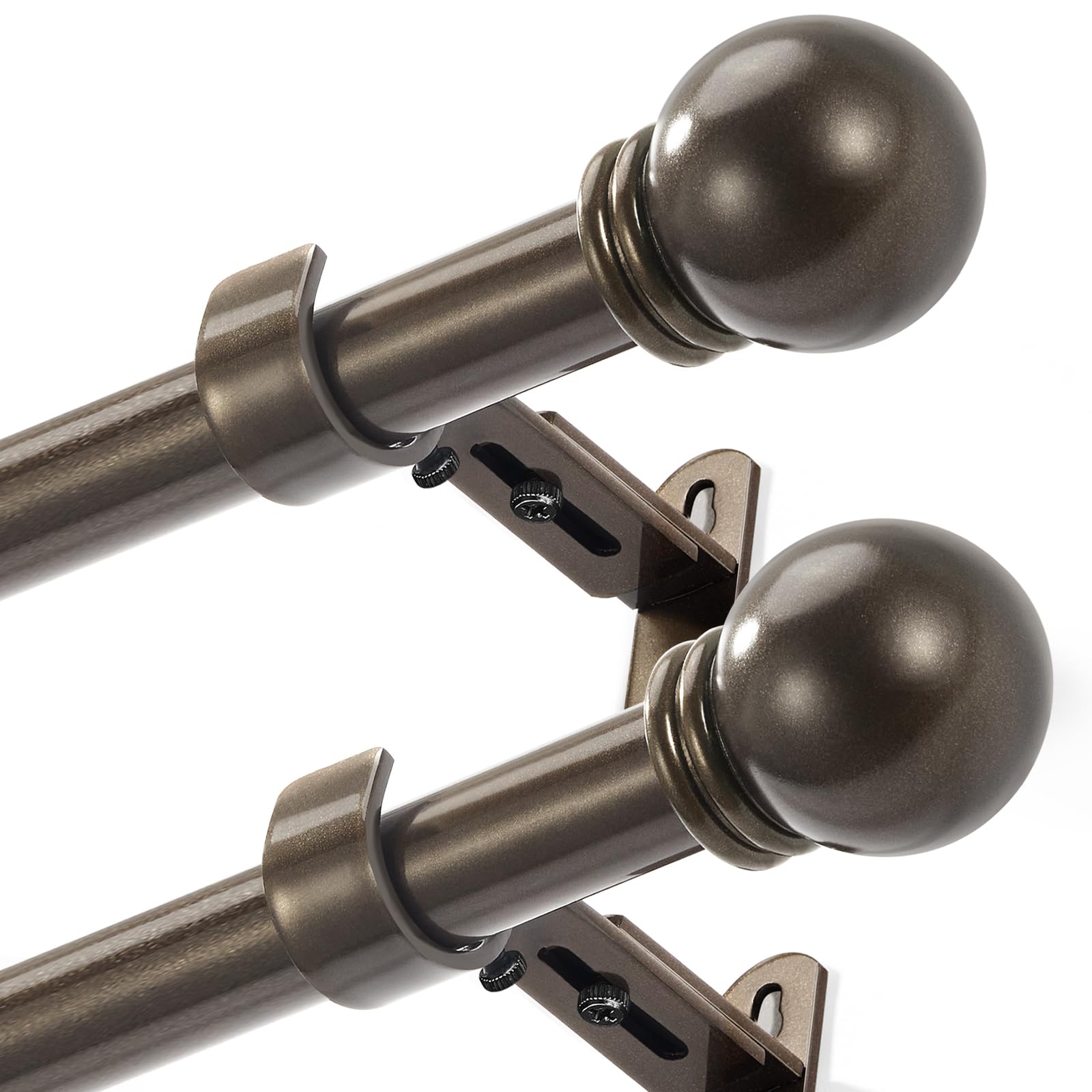 AMZSEVEN curtain rod threaded assembly shows easy screw-together setup for custom length.
