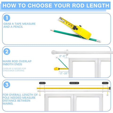 AMZSEVEN curtain rod capacity up to 30 lb for lightweight to medium curtains