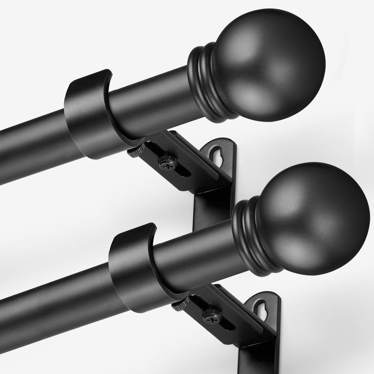 AMZSEVEN curtain rods packaging with hardware for quick setup.