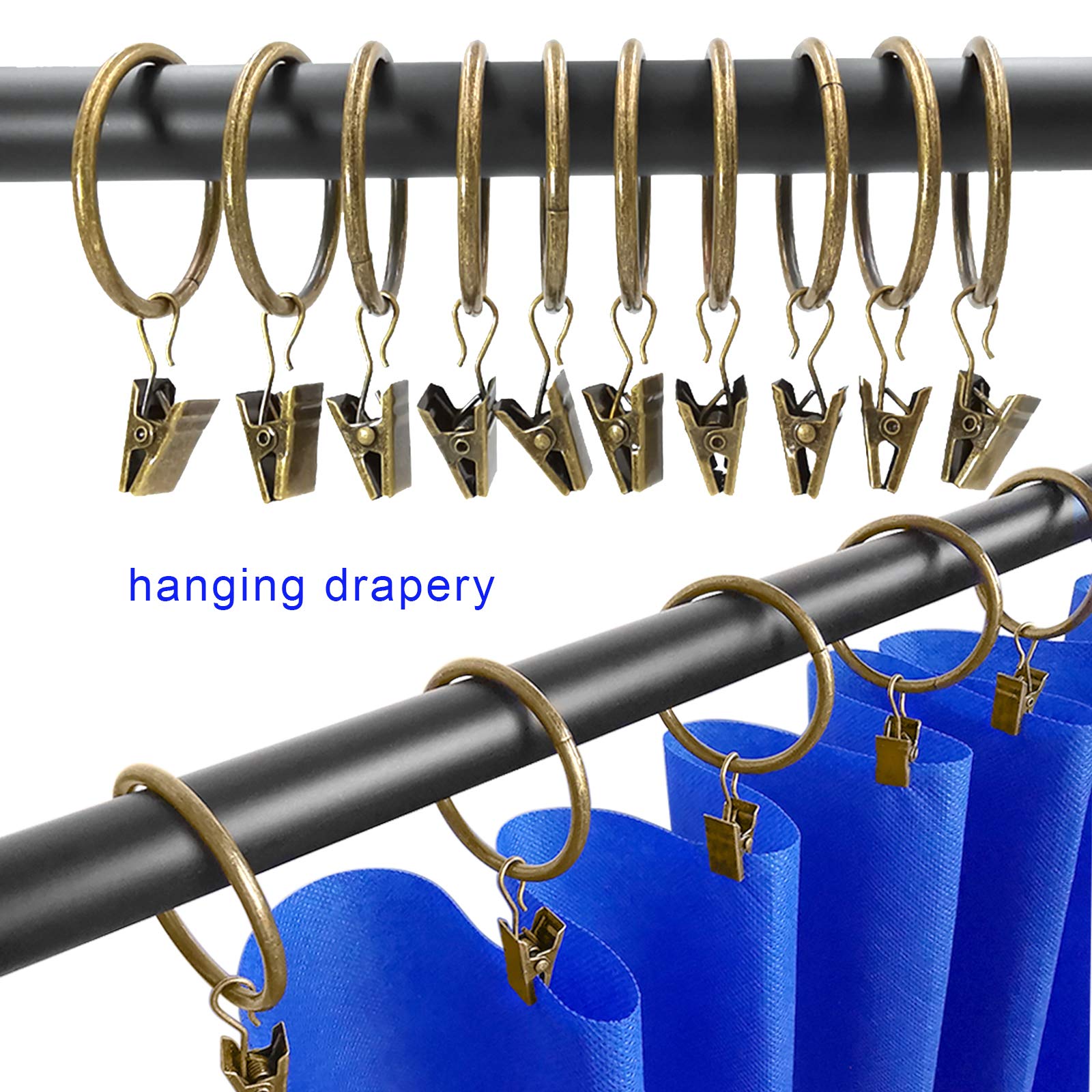 AMZSEVEN decorative bronze curtain clips set for stylish window treatments
