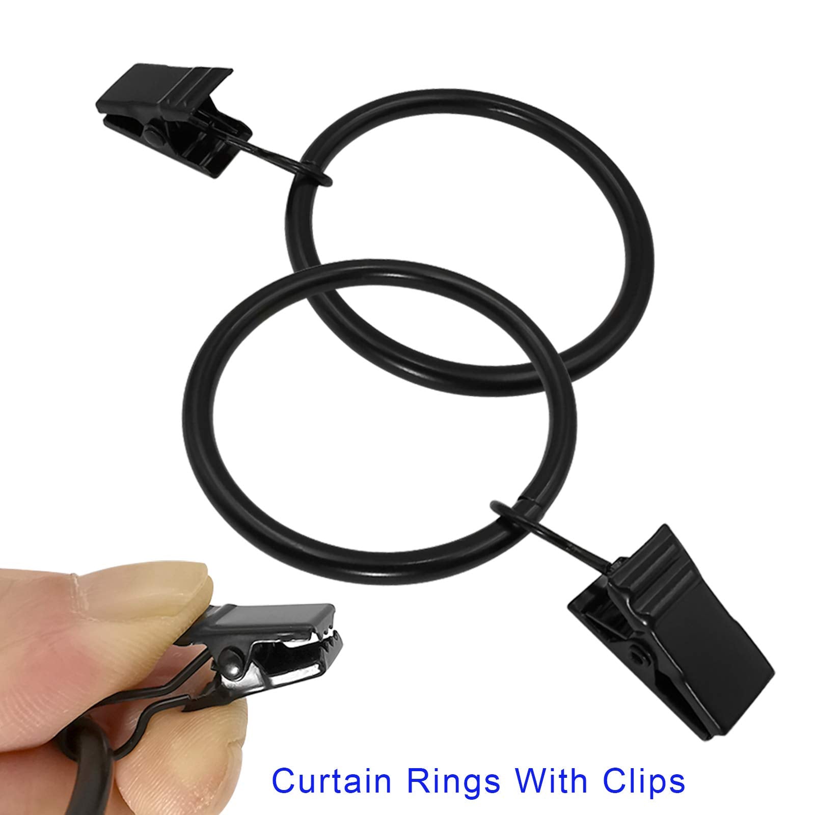 AMZSEVEN heavy-duty drapery clips secure thicker curtains without snagging.