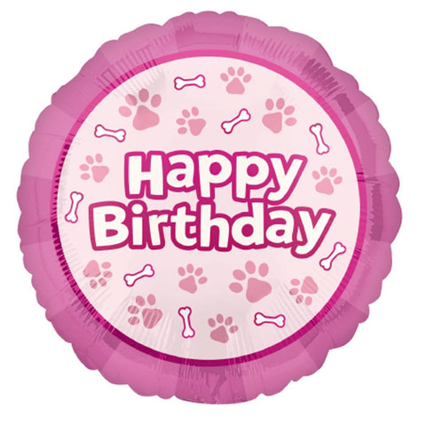 Anagram pink happy birthday 18-inch foil balloon enhances dessert display