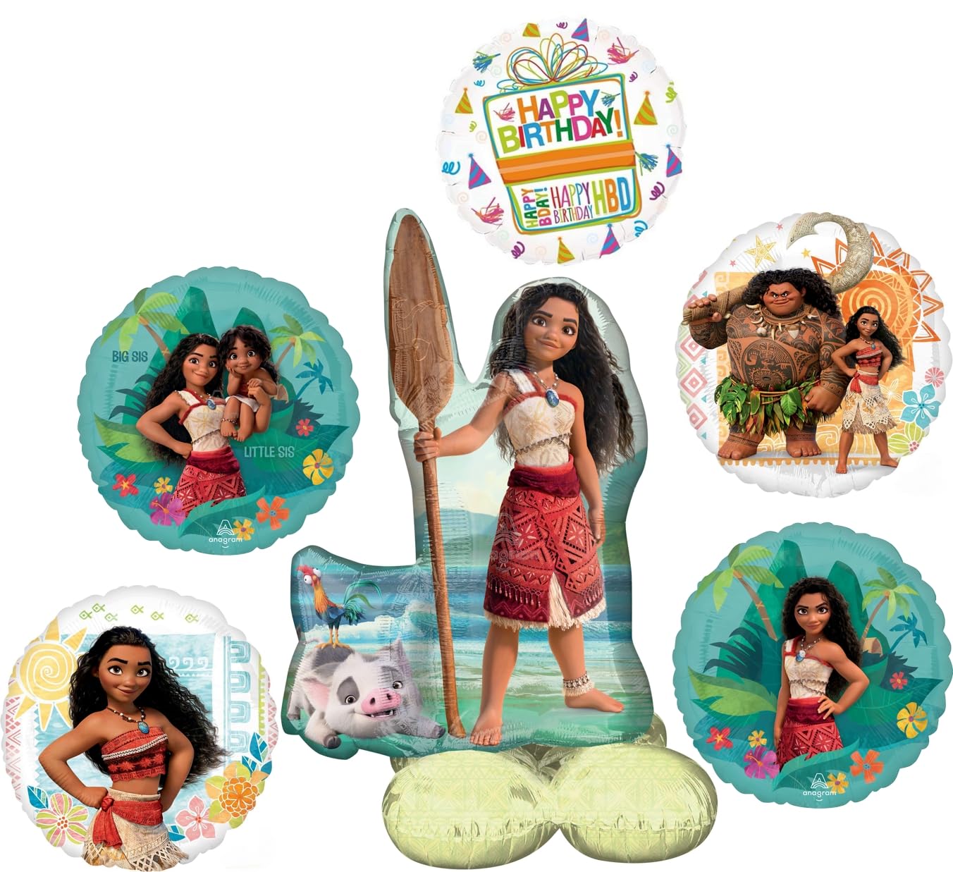 Anagram Moana Airloonz 39 inch balloon as a dramatic birthday centerpiece
