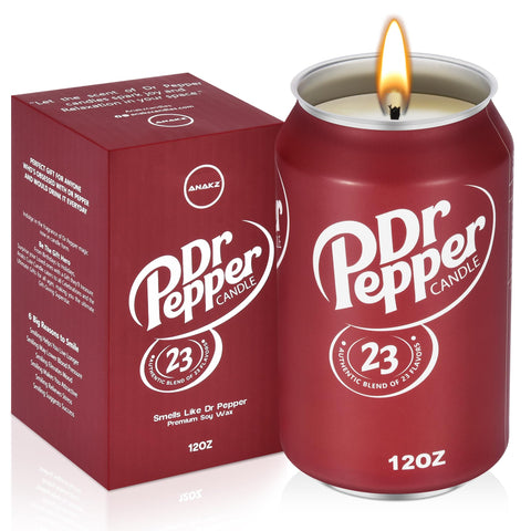 Anakz Doctor Pepper Candle front view adds soda scent to your living space