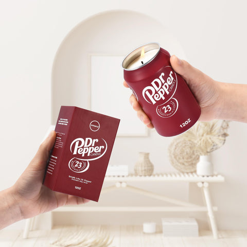 Warm glow of Anakz Doctor Pepper Candle improves mood in a room