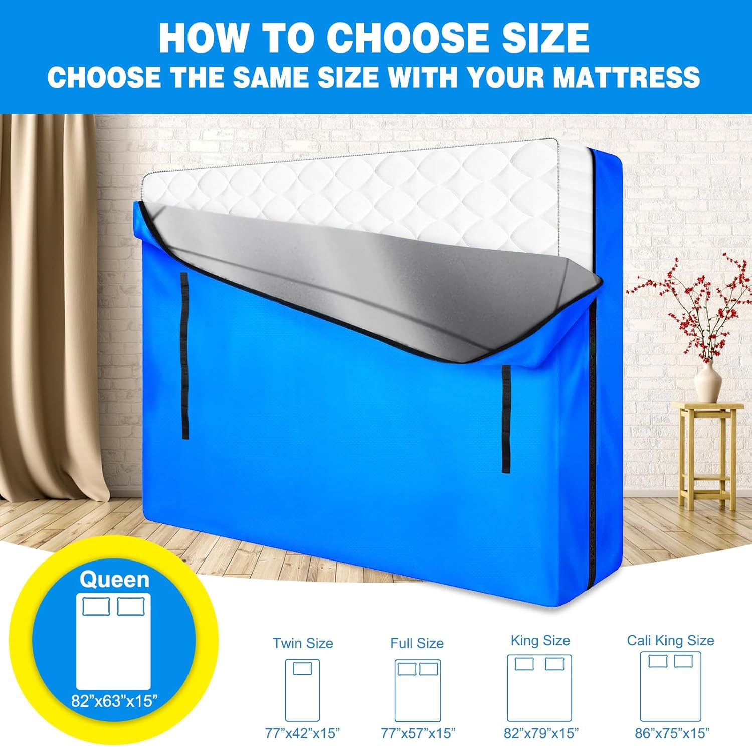 ANALIM mattress bag with eight handles for easy lifting and stair navigation