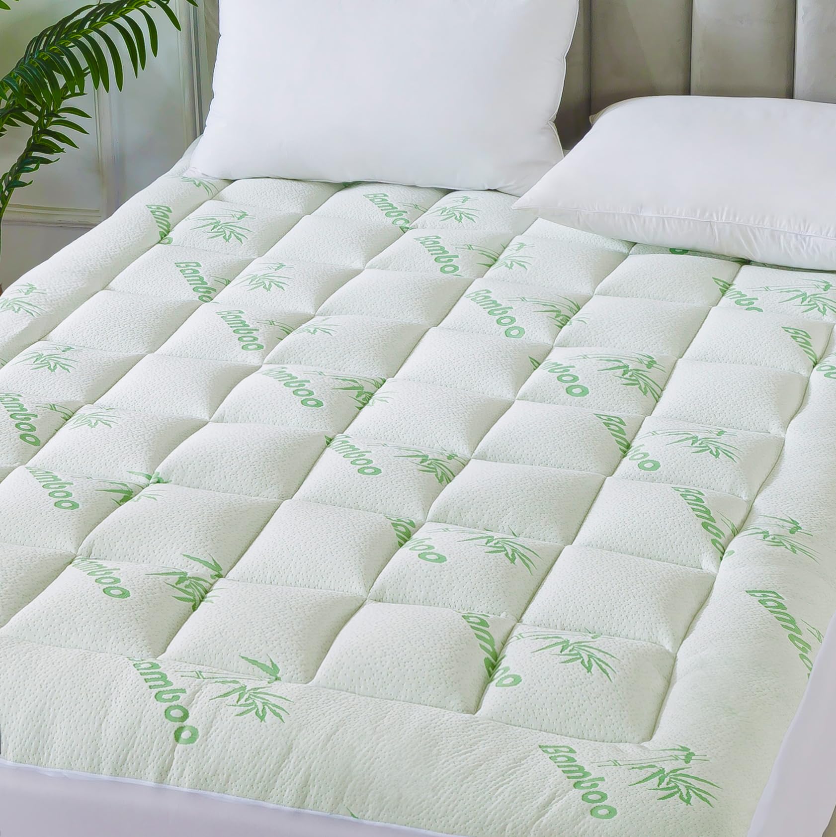 ANALIN bamboo viscose full-size mattress topper with pillow-top offers cloud-like softness and supported sleep.
