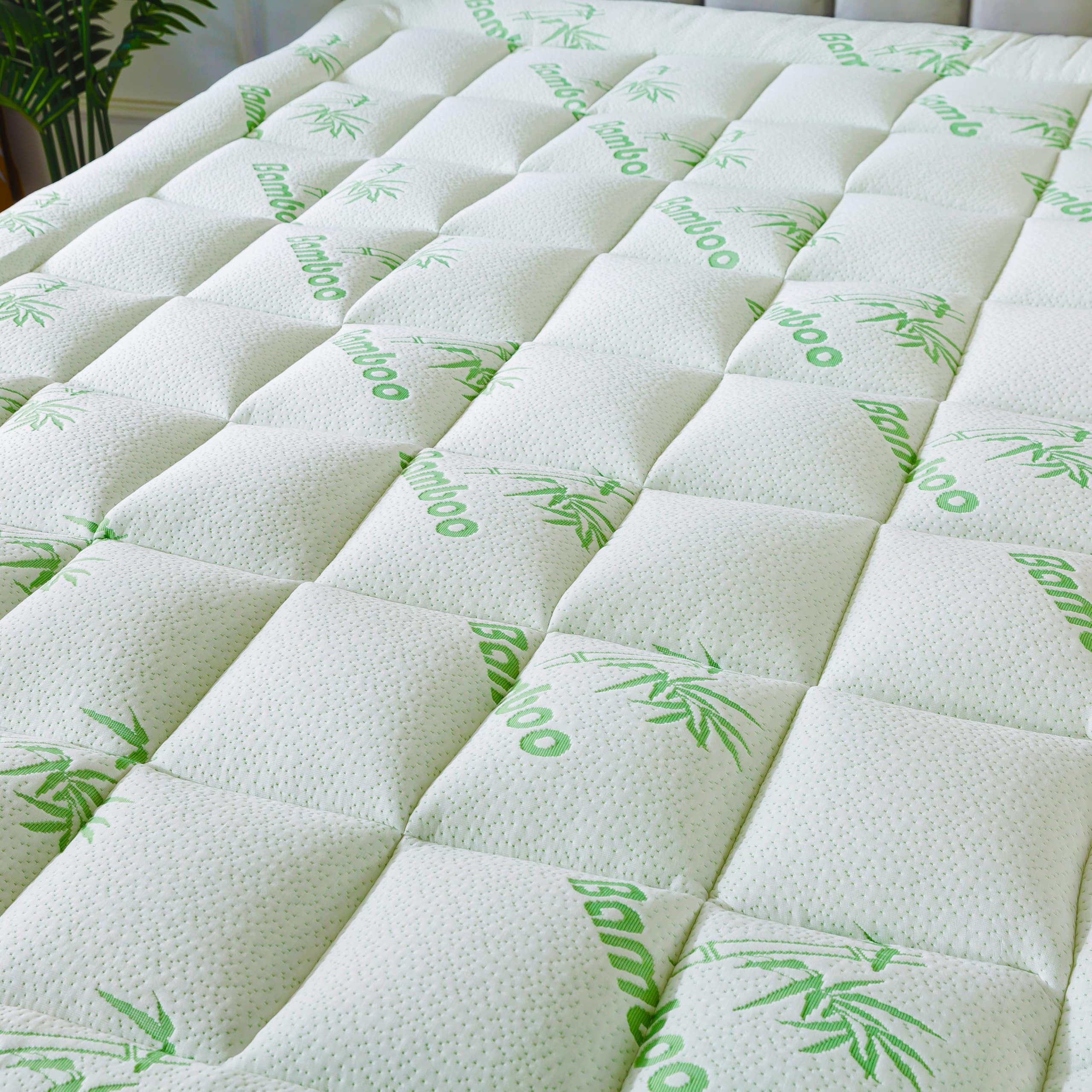 ANALIN bamboo topper adds a soft, inviting look to your bedroom setup.