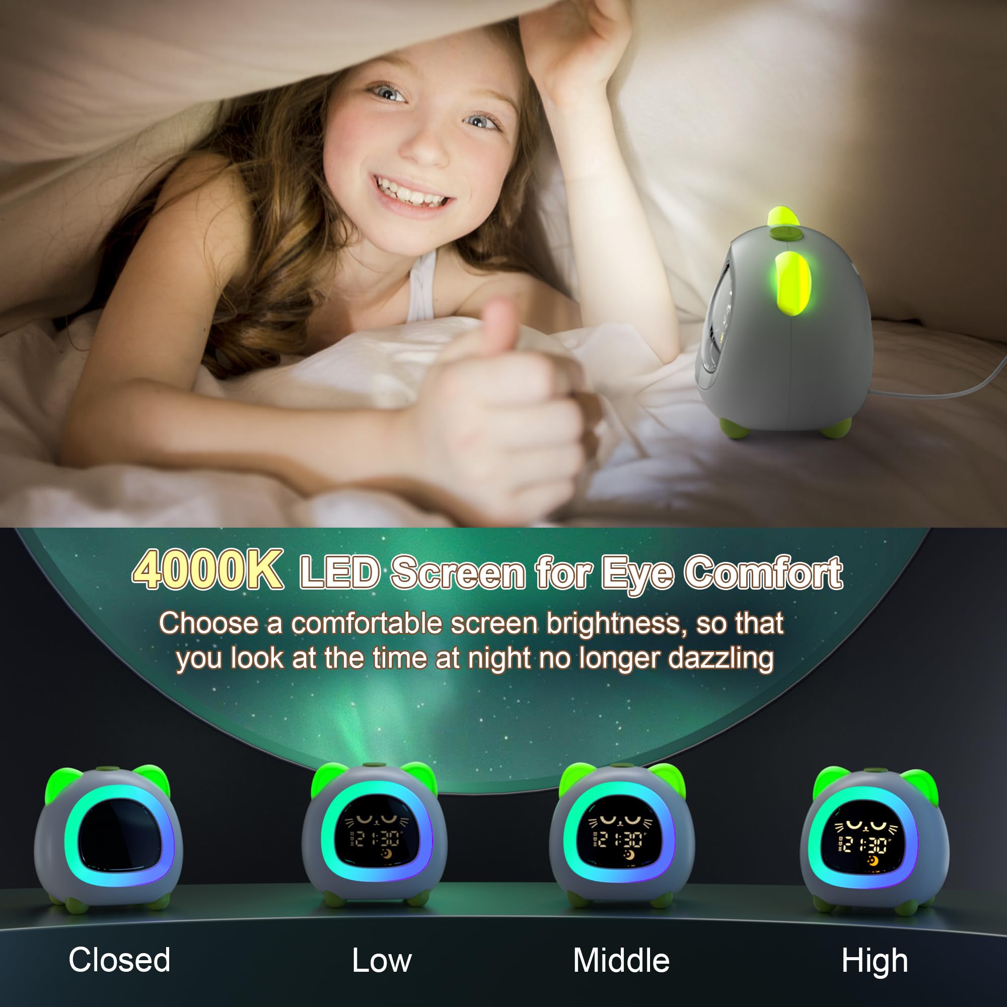 ANALOI ok to wake feature guides children with friendly cues.