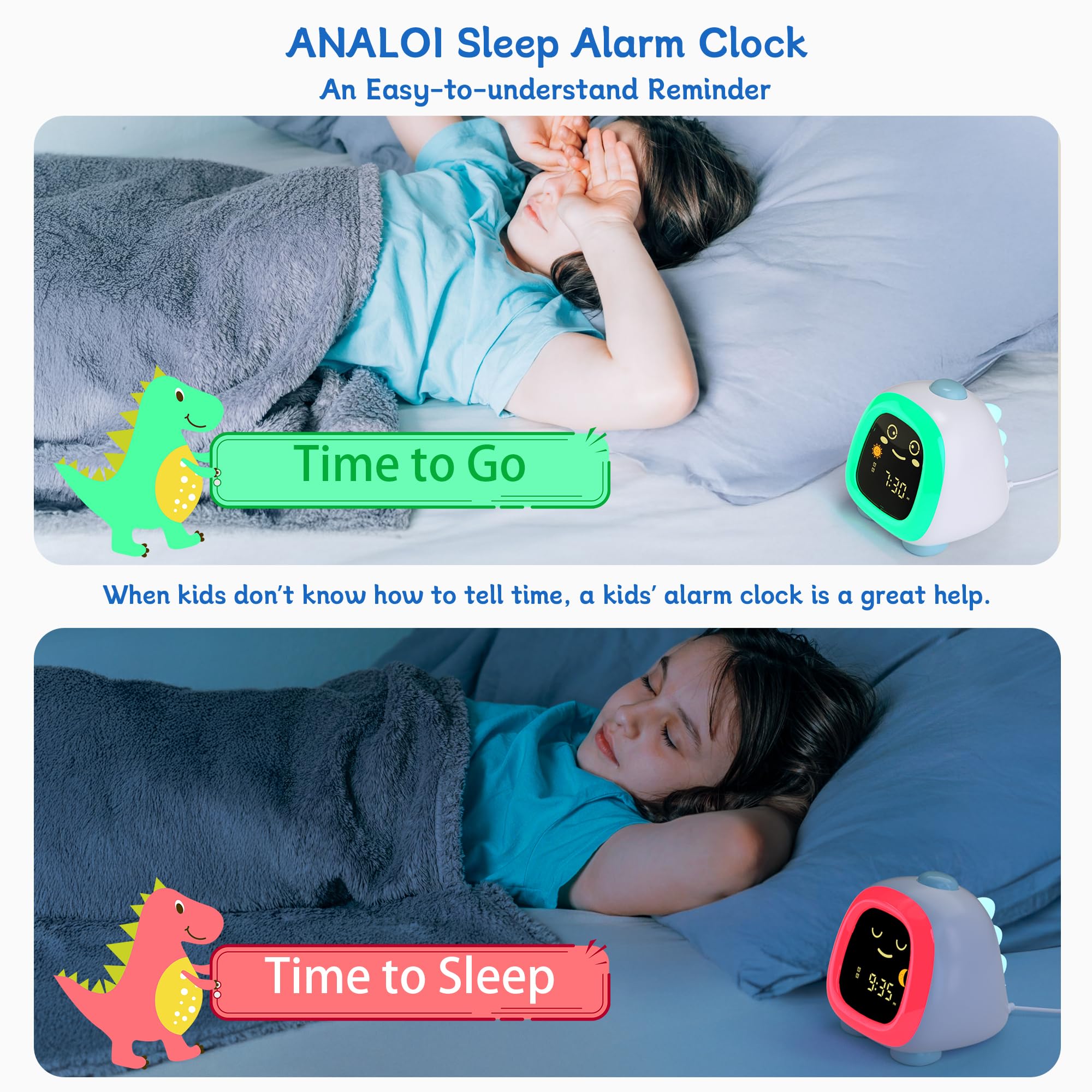 ANALOI clock offers color modes to create soothing bedtime scenes.