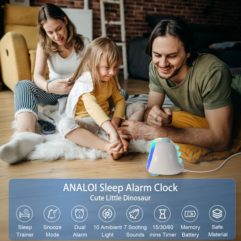 ANALOI kids alarm clock brightness levels provide gentle night lighting at three levels.