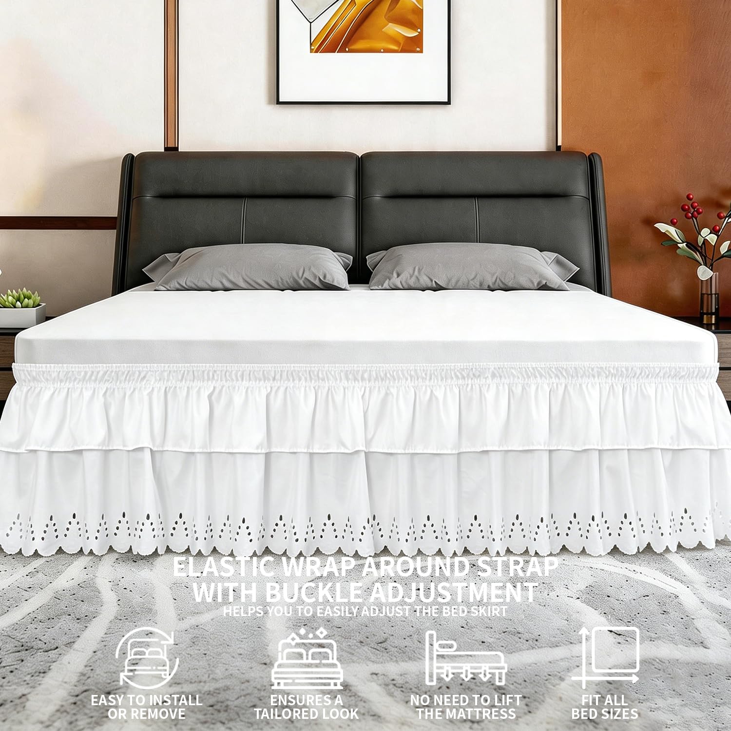 ANARACHON 14-inch drop hides box springs and clutter under the bed