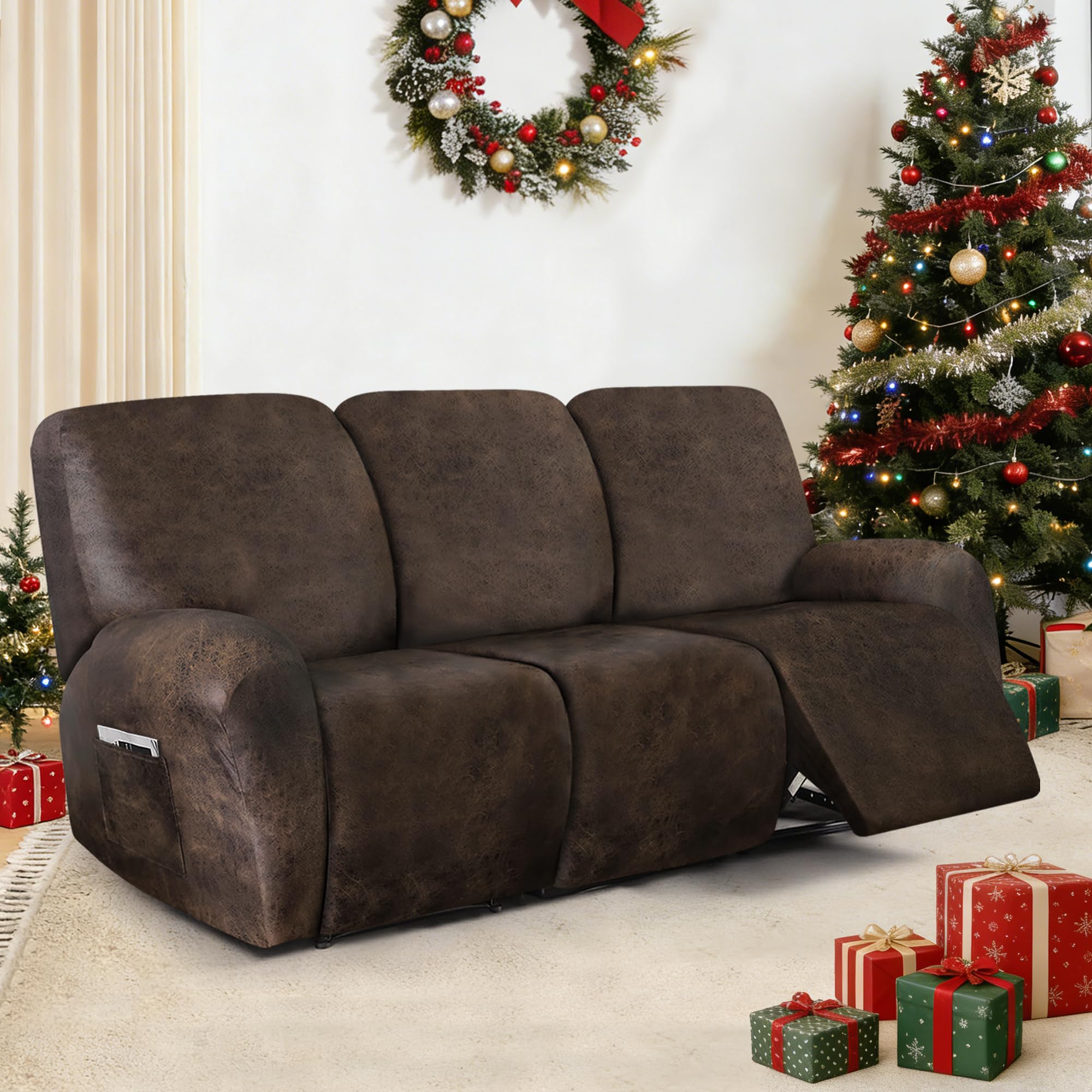 ANARACHON 8-piece slipcover close-up showcases stretchy fabric and texture