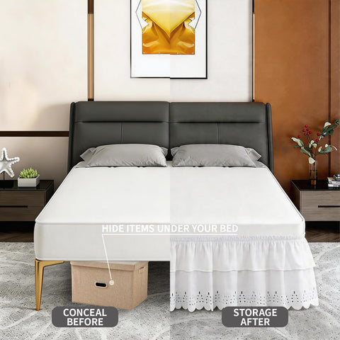 ANARACHON hidden storage conceals bed legs and under-bed items