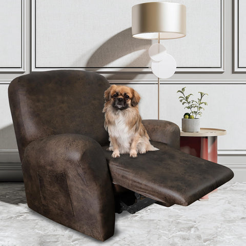 ANARACHON dark brown leather-like recliner cover shown on chair.