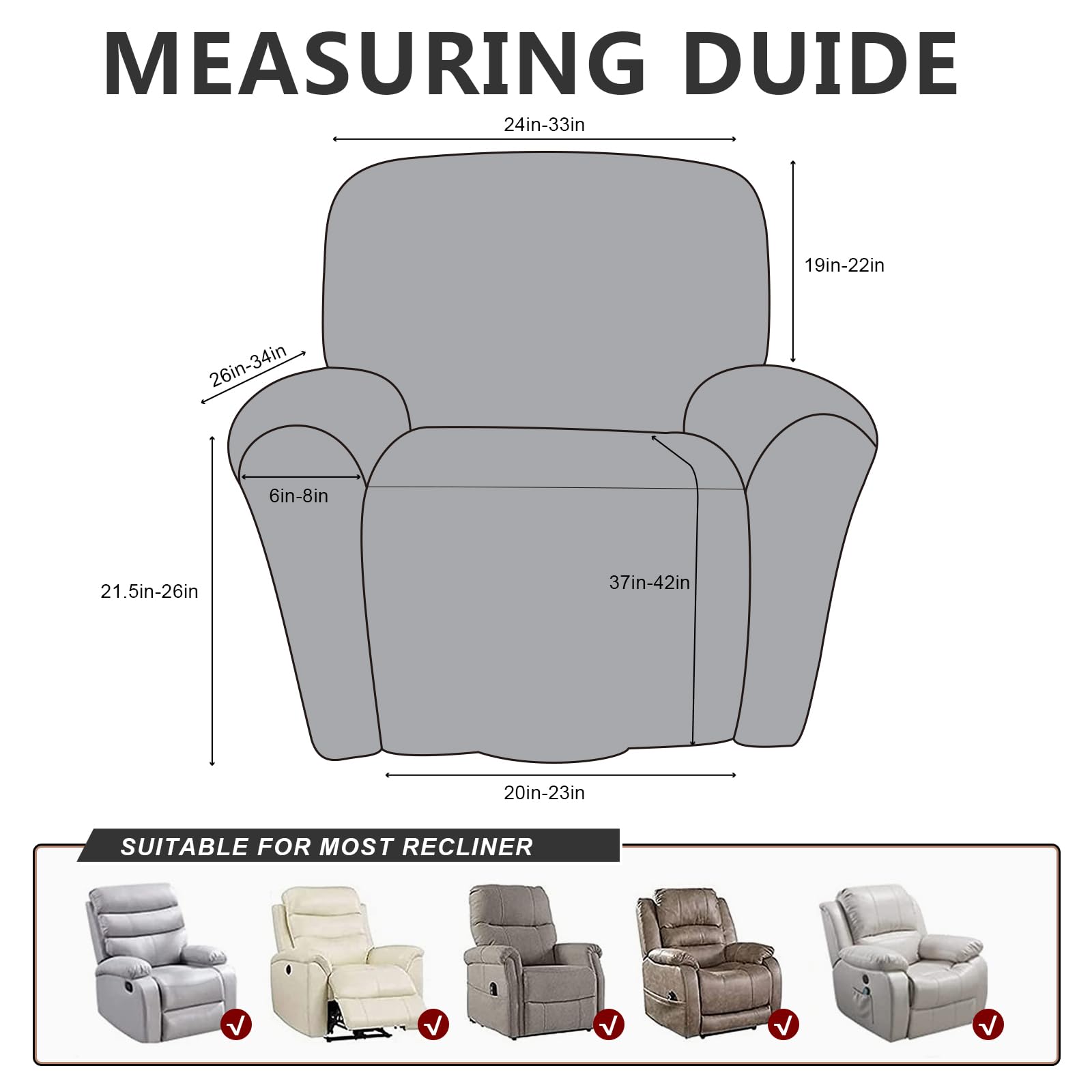 ANARACHON leather-like recliner cover footrest highlights durability and easy cleanup.