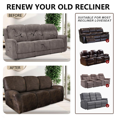 ANARACHON leather-look recliner cover fabric closeup highlights breathable texture