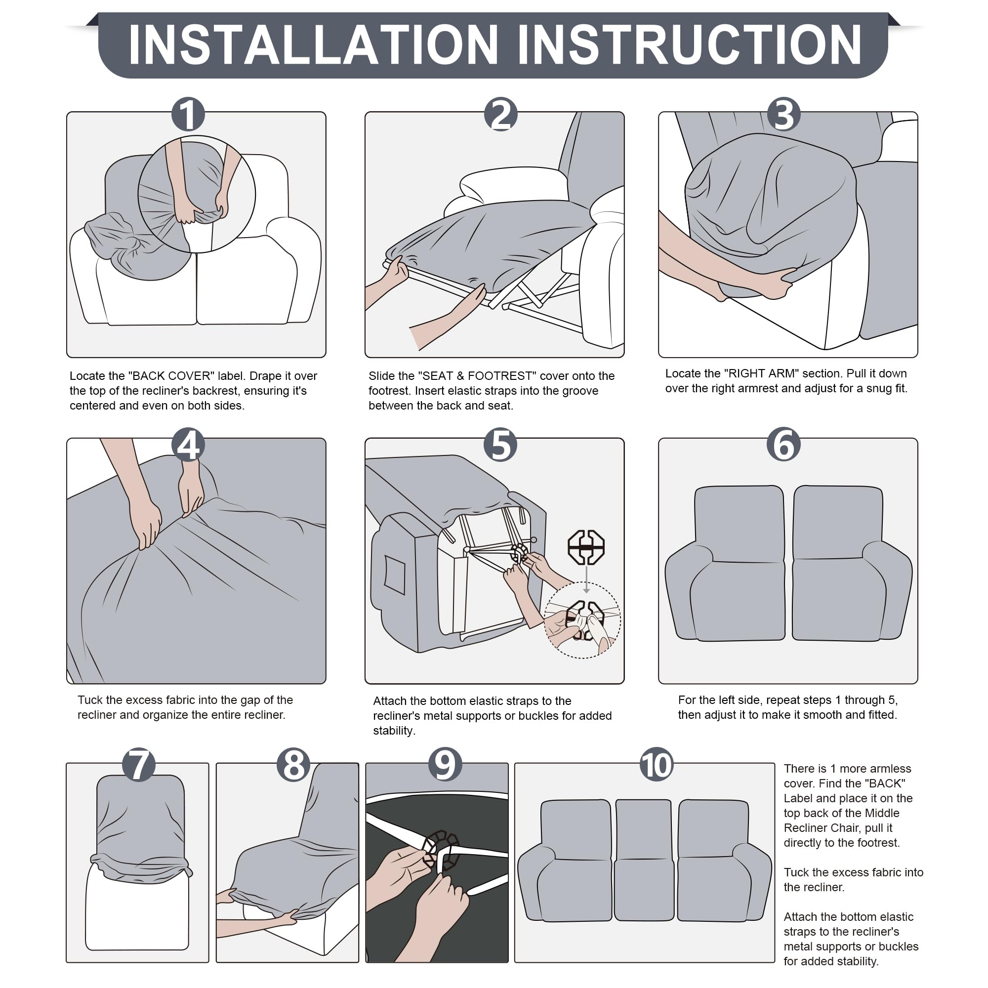 ANARACHON machine-washable recliner cover for easy care