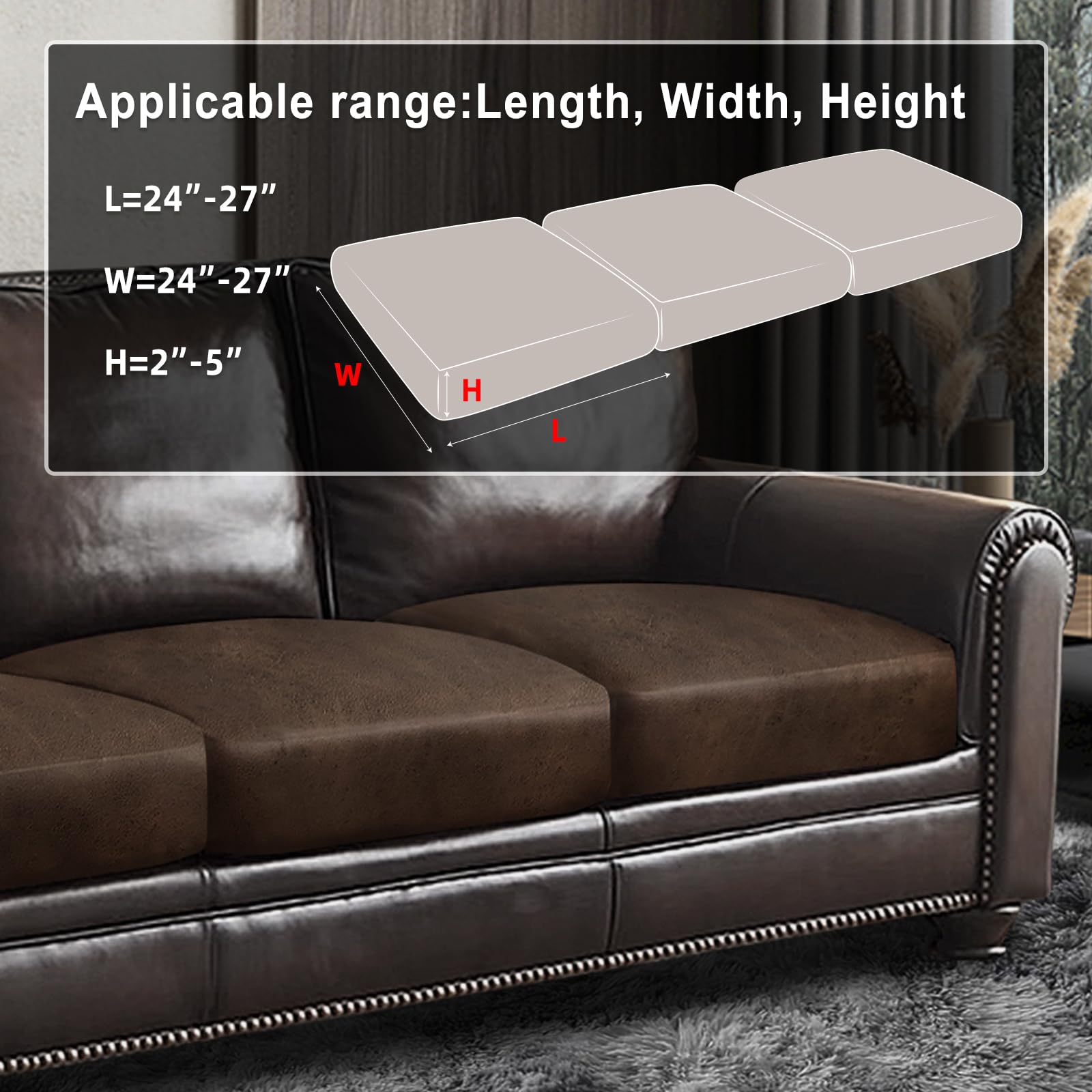 ANARACHON protective cushion covers on sofa guard against spills and tears.