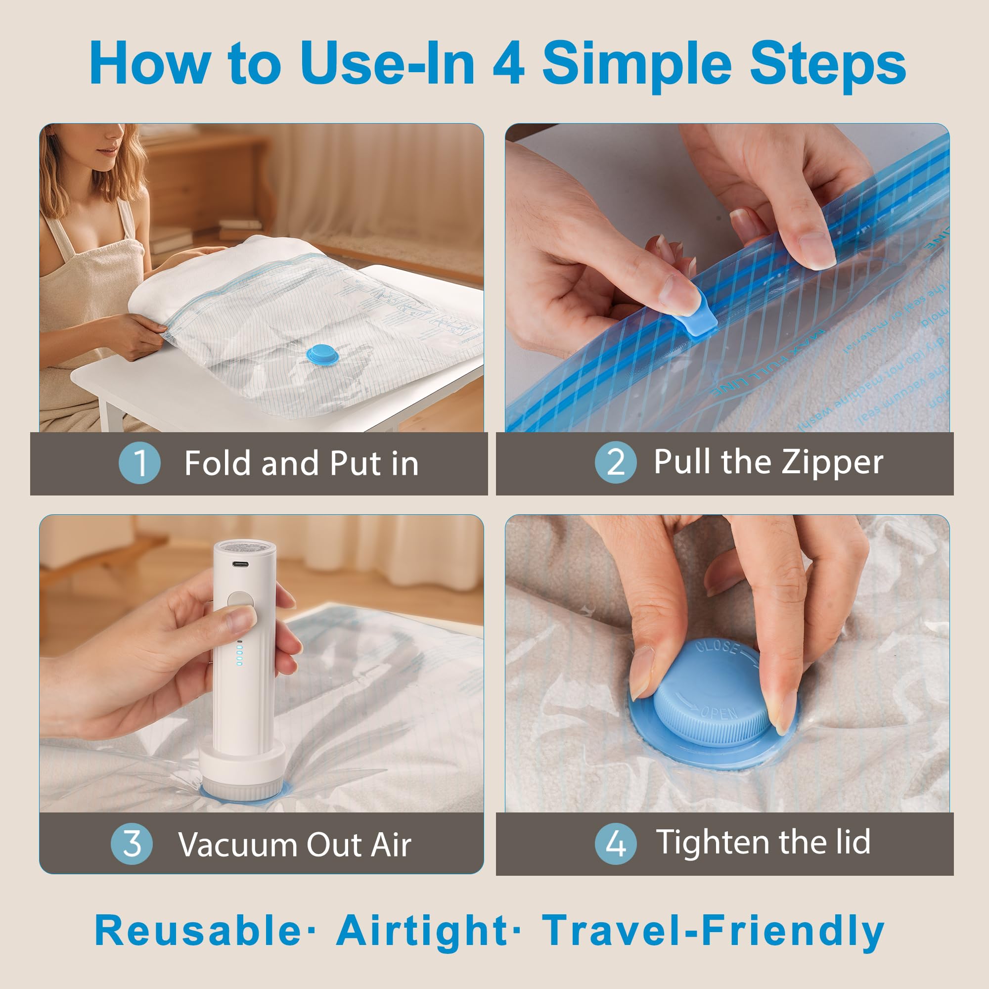 Includes twenty-four pieces and a pump for flexible packing with ANBIUX