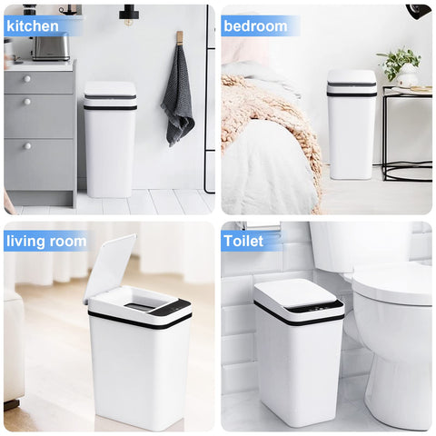 Anborry battery-powered sensor bin suitable for bedrooms.
