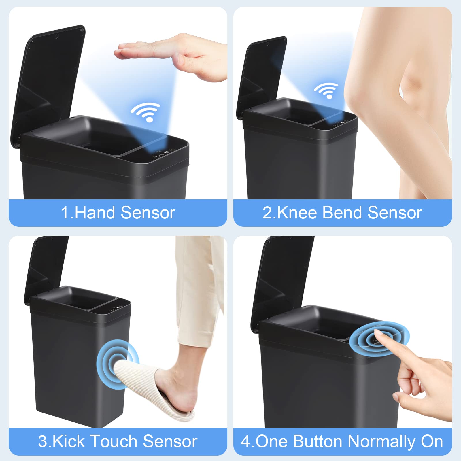 Anborry removable lid makes bag changes quick and easy.