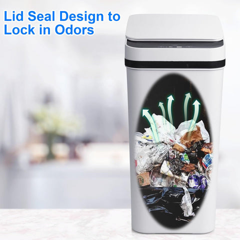 Anborry trash can in a compact bathroom setup