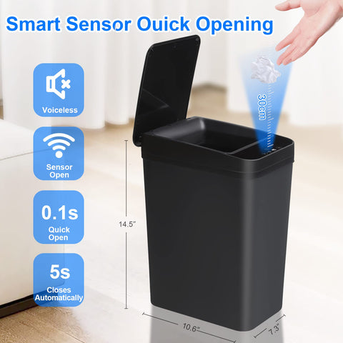 Anborry touchless operation trash bin for quick disposal