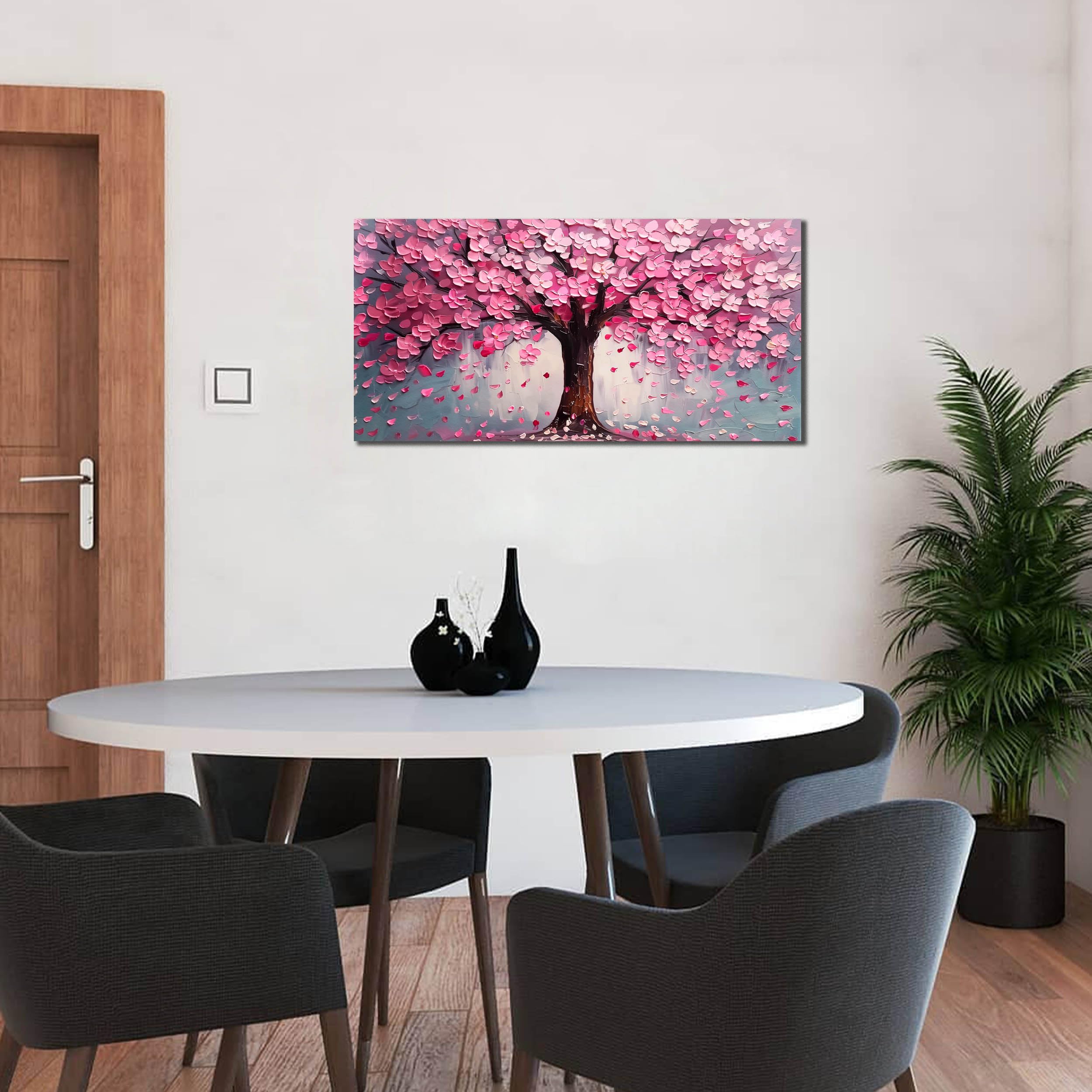 ANCXWOTER Modern framed canvas in pink and grey for contemporary spaces.