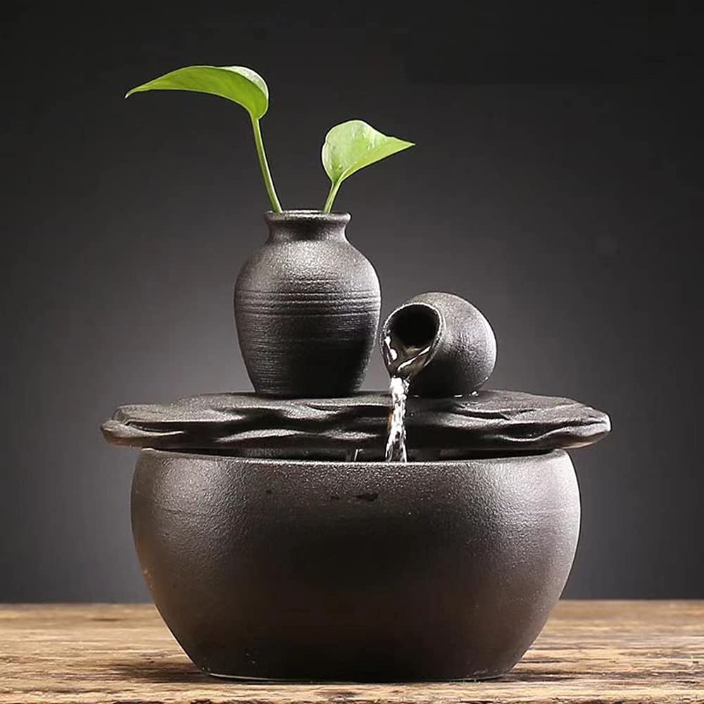 andady ceramic tabletop fountain for indoor decor enhances tranquil ambiance