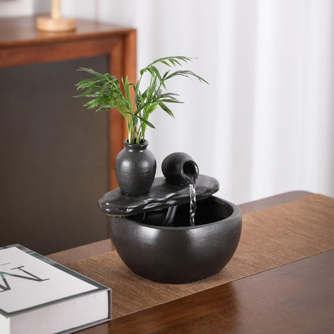 andady ceramic tabletop fountain in office decor adds gentle water ambience