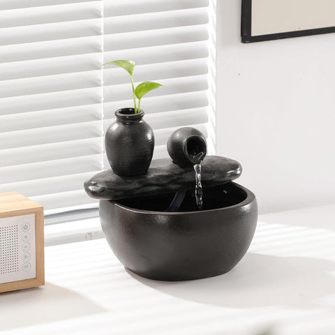 andady ceramic tabletop fountain includes pump for easy setup