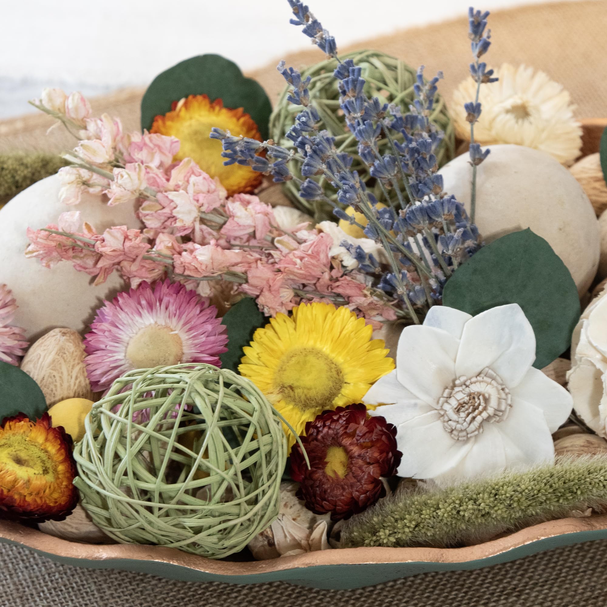 ANDALUCA floral strawflowers bouquet adds color and gentle aroma