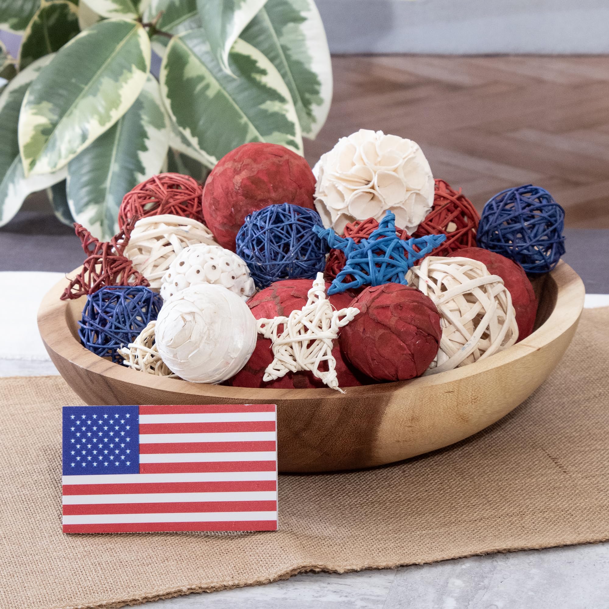 ANDALUCA American flag wood plaque enhances patriotic display at celebrations.