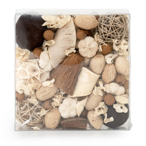 Andaluca decorative vase filler coconut sandalwood creates a stylish focal point.