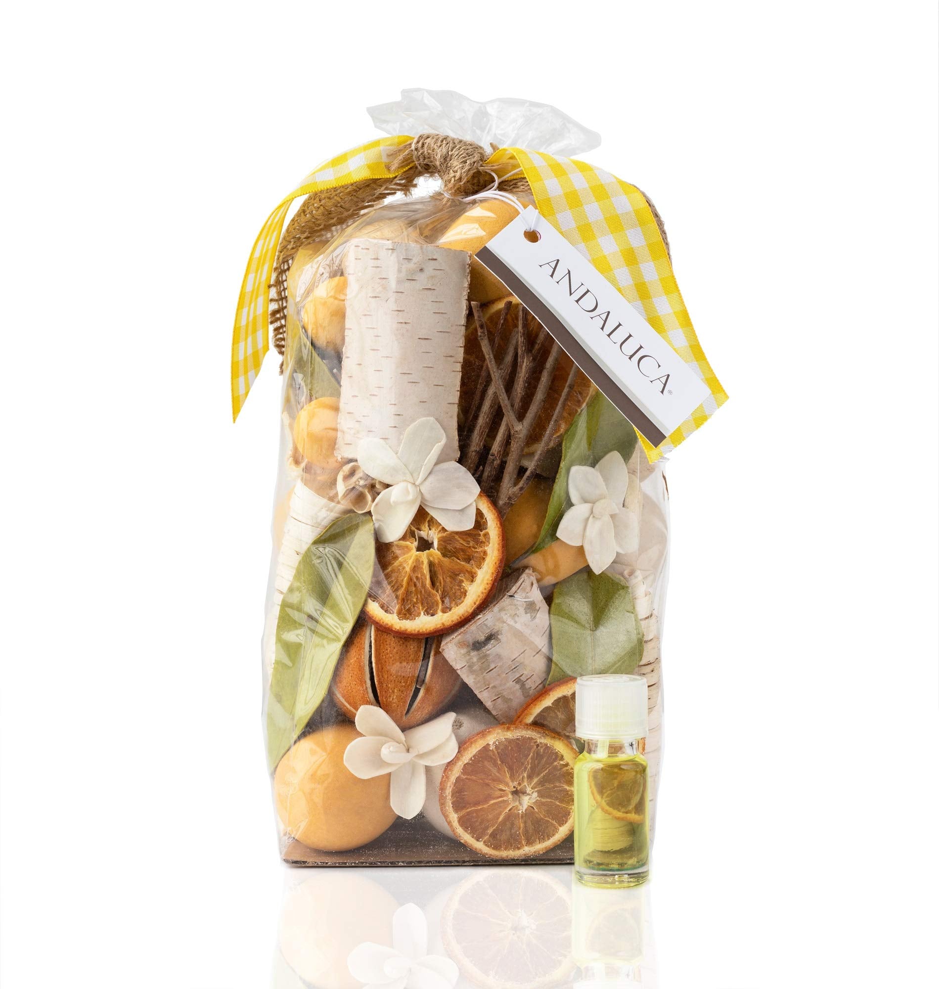 ANDALUCA lemon zest thyme potpourri bag brightens any room with fresh fragrance.
