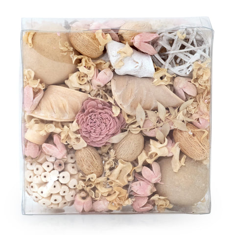 ANDALUCA Maison Box potpourri in a vase adds a soft floral focal point