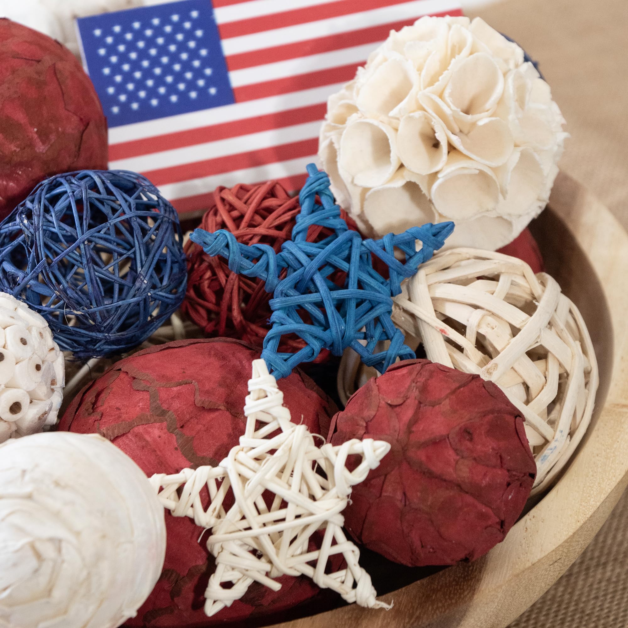ANDALUCA Memorial Day patriotic display with versatile table accents.
