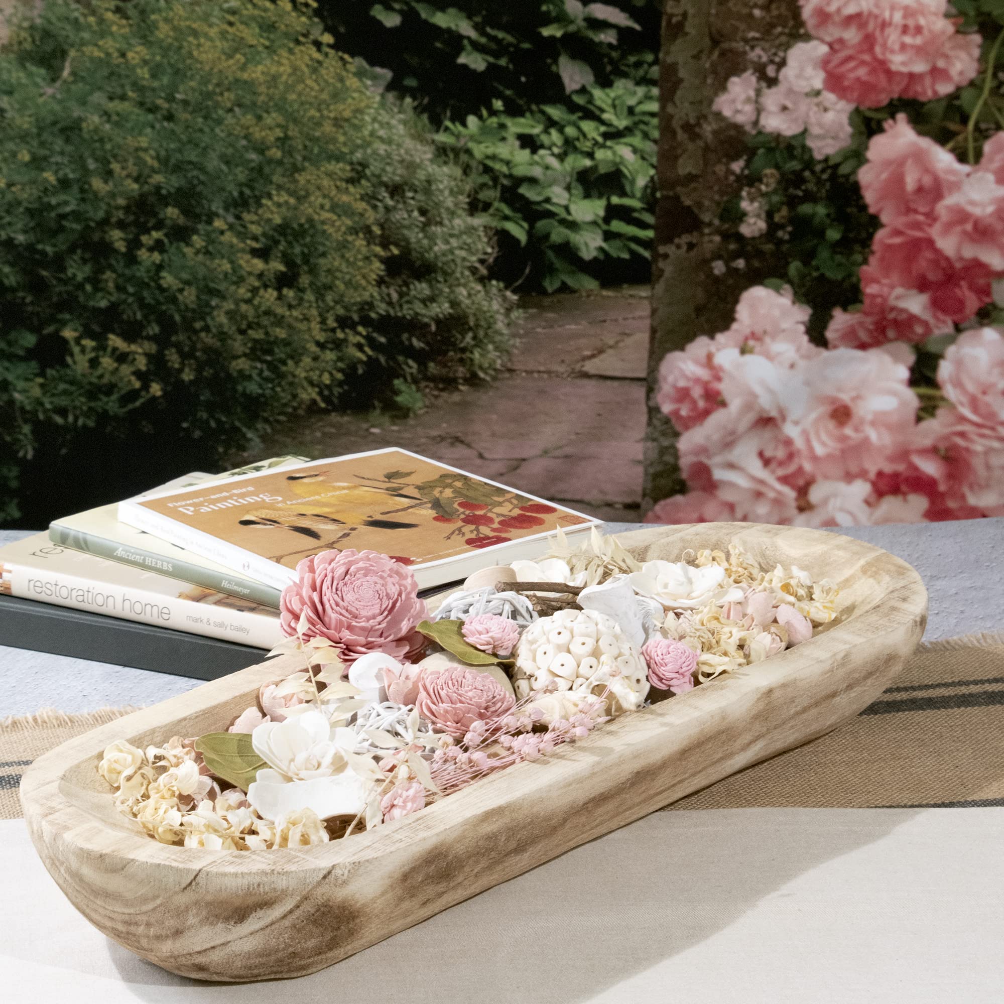 ANDALUCA Pink Jasmine potpourri with preserved blooms enriches texture and color