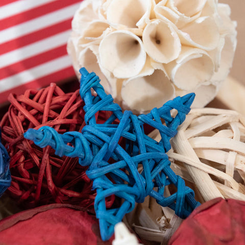 ANDALUCA table top patriotic centerpiece idea for seasonal gatherings.