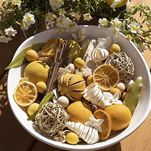 ANDALUCA yellow botanicals highlight citrus notes for a vibrant decor accent.