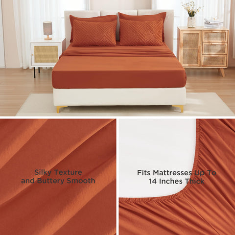 Andency 14-inch deep fitted sheet pocket fits most mattresses securely.