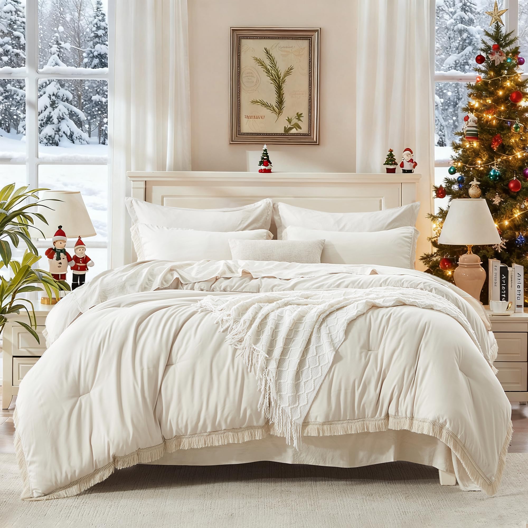 Andency 7-piece bedding set contents show full coverage with sheets and shams for easy styling