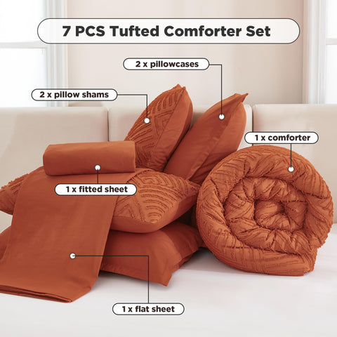 Andency cozy bedroom scene with warm autumnal tones and relaxed vibes.