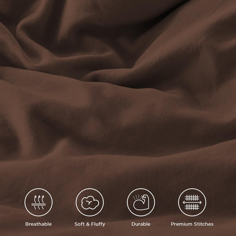 Andency brown queen comforter all-season warmth concept suggests year-round comfort.