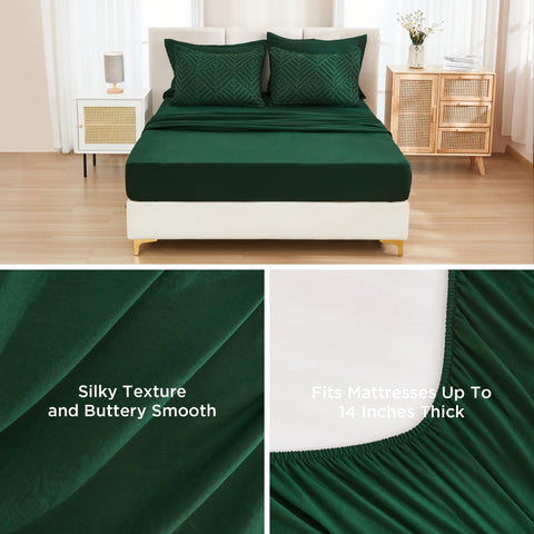 Andency brushed microfiber sheets provide silky feel and easy care for busy homes