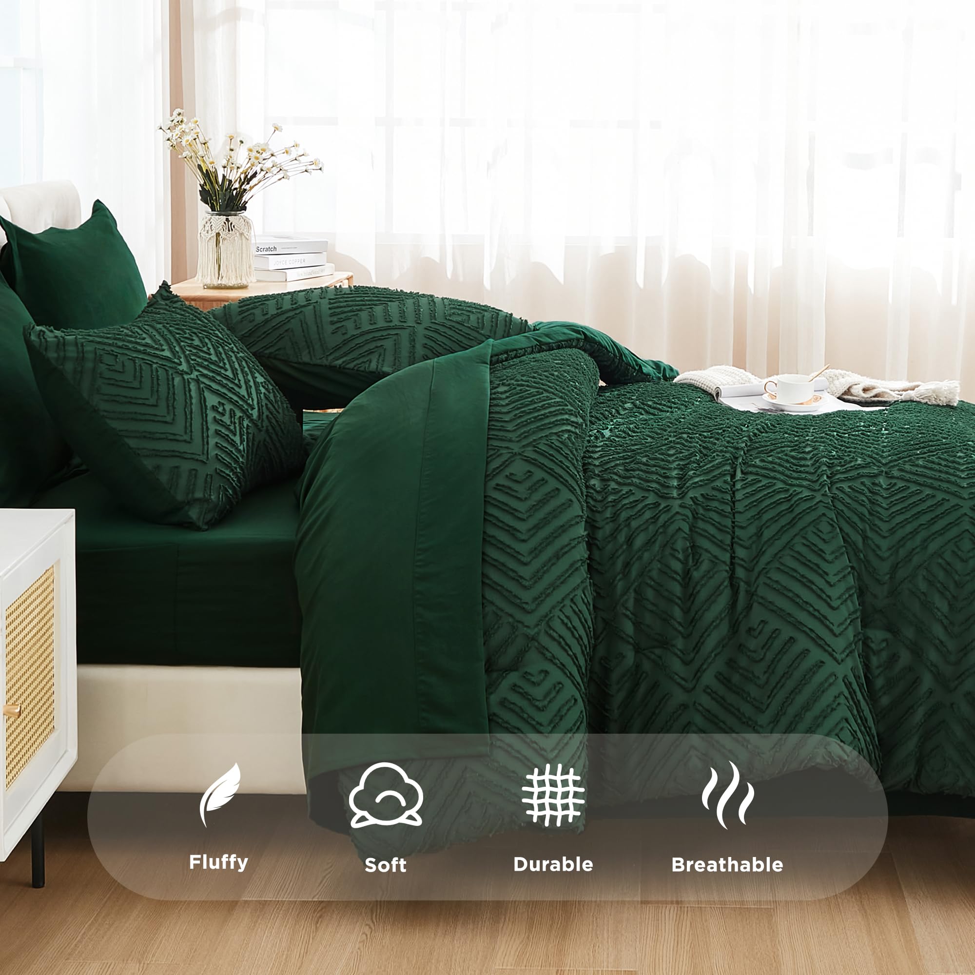 Andency California King comforter care guide image suggests low-maintenance washing