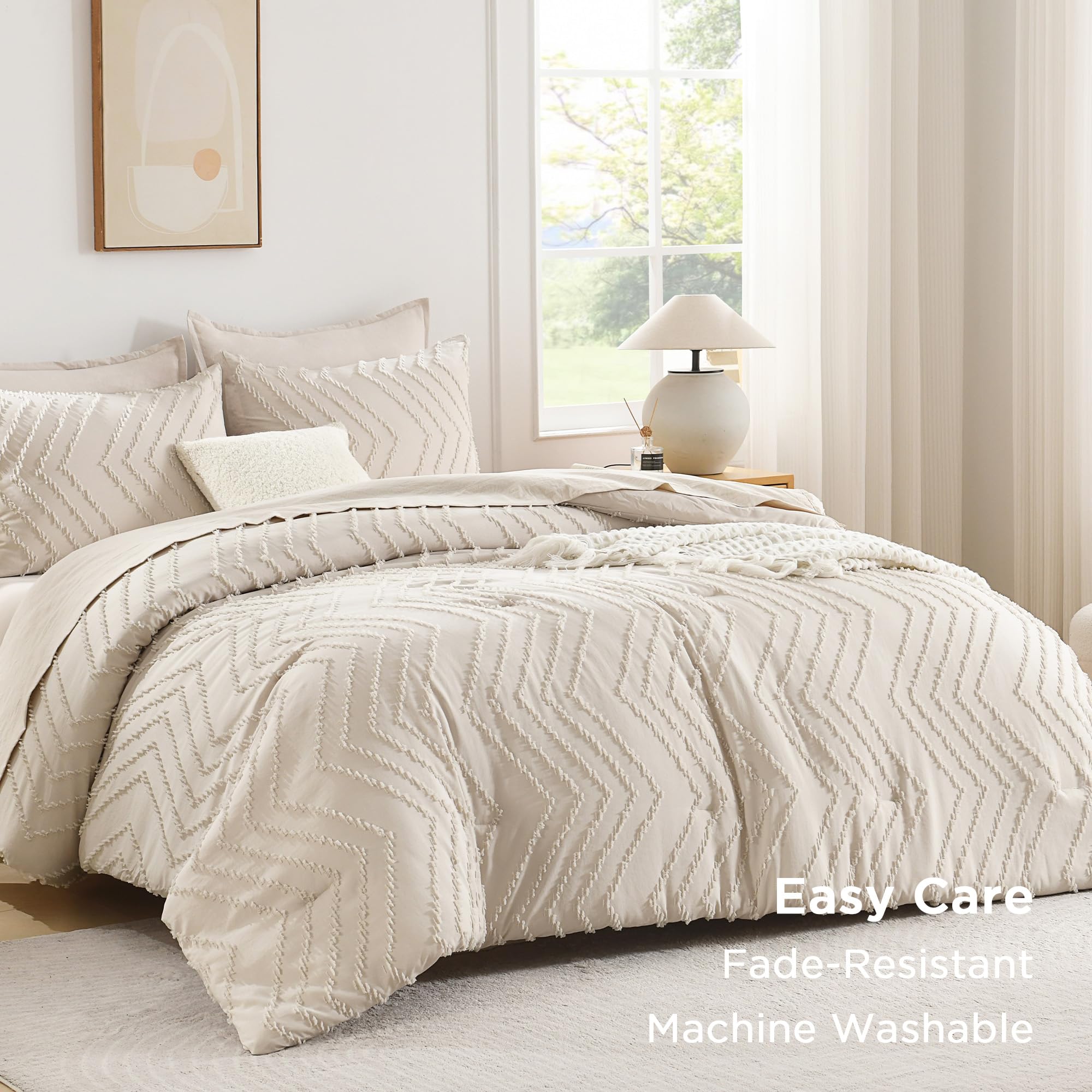 Andency geometric tufted detail adds modern texture to any sleep space.